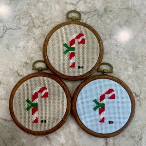 Candy Cane Cross Stitch Christmas Decoration!